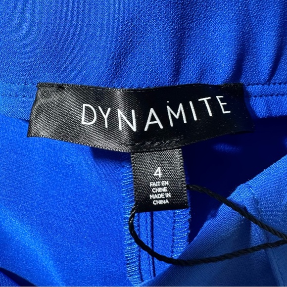Dynamite Helena Flared Hi Waist Sapphire Blue Pants Size 4 NWT Brand New - Picture 8 of 12
